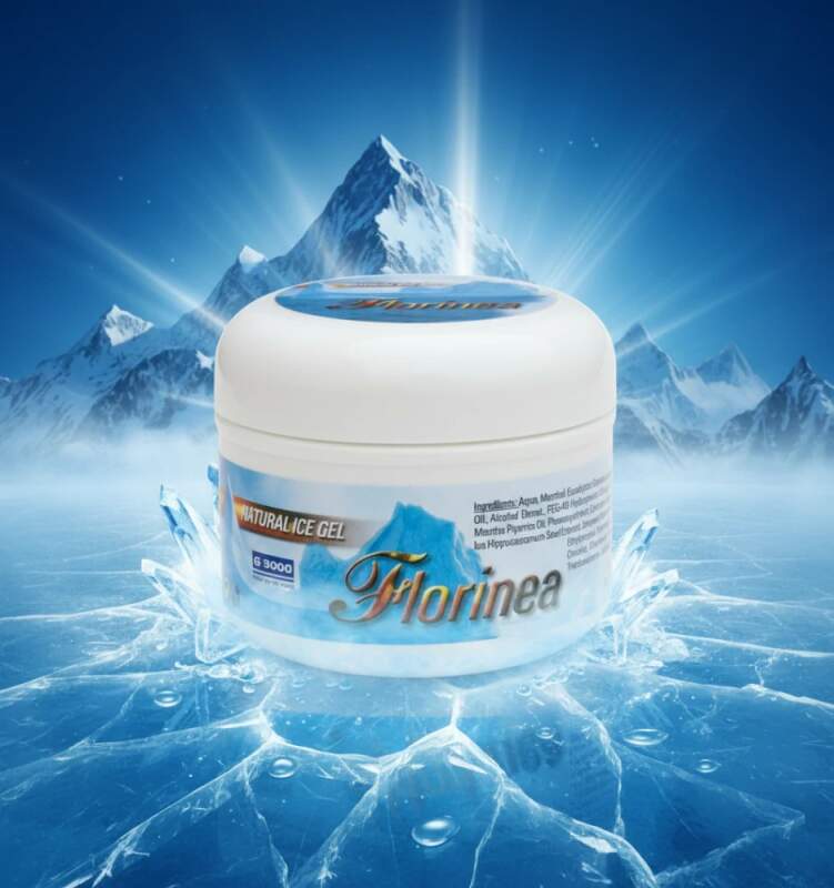 Levně Florinea Natural Ice Gel 200 ml (chladivý masážní gel s mentolem, eukalyptem, kaštanem a jalovcem)