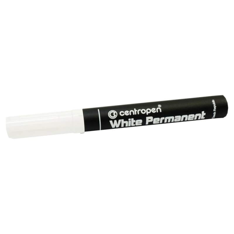 Levně CENTROPEN 8586/1 permanentní značkovač, bílý, 2,5 mm, 10 ks (pro plast, sklo, keramiku a kov • válcový hrot • odolná stopa)