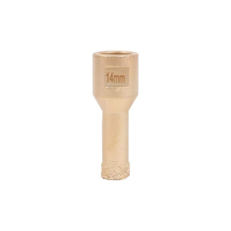 TOPTRADE diamantová vykružovací korunka M14 Ø 14 mm (Pro suché vrtání do obkladů, dlažby, kamene a žuly)