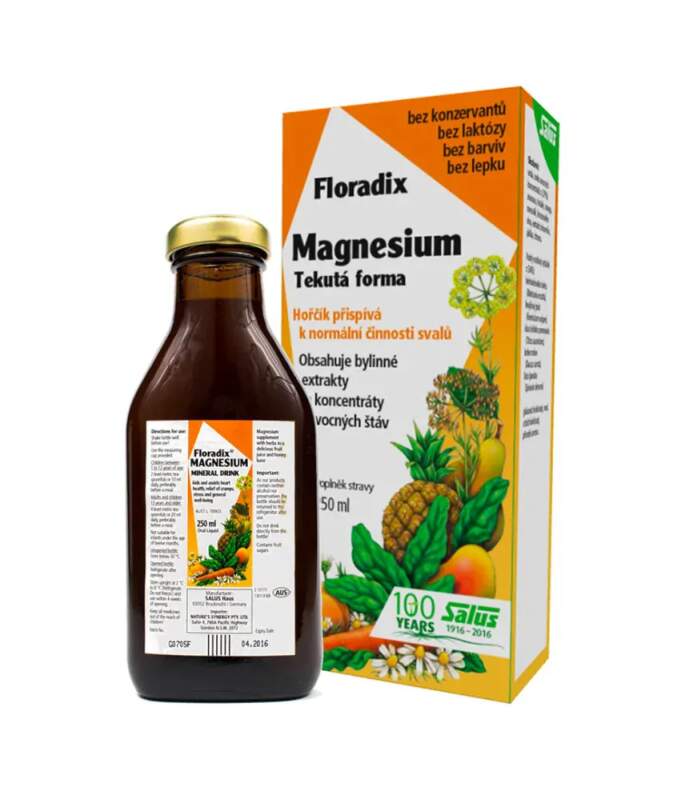 Salus Floradix Magnesium 250 ml (Tekutý hořčík v ovocné bázi – pro svaly, nervy a psychiku)
