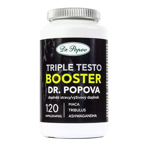 Levně Bylinné kapsle SPORT Triple Testo Booster, 120 kapslí (Podpora hormonální aktivity, energie a regenerace. Dr. Popov – doplněk stravy.)