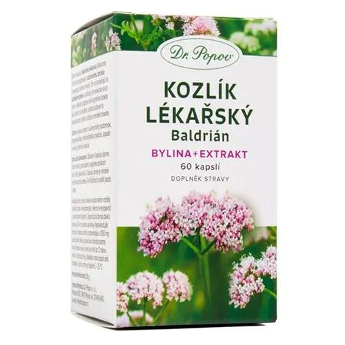 Levně Kozlík lékařský – bylina + extrakt, 60 kapslí (Pro klidný spánek a uvolnění. Doplněk stravy.)