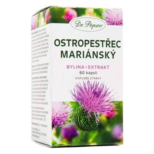 Ostropestřec mariánský – bylina + extrakt, 60 kapslí (Podpora jater, trávení a detoxikace. Dvojí účinek.)