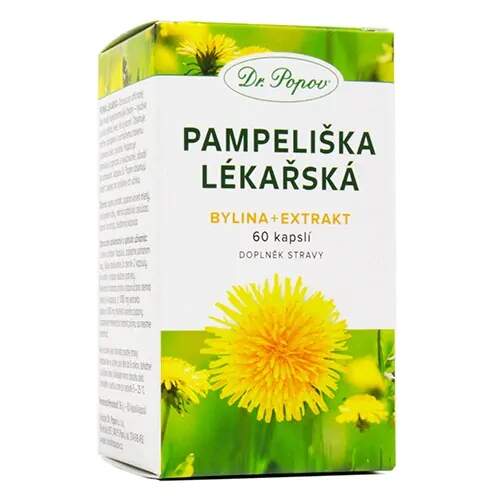 Levně Pampeliška lékařská – bylina + extrakt, 60 kapslí (Podpora normálního trávení a činnosti jater. Kombinace kořene a standardizovaného extraktu.)