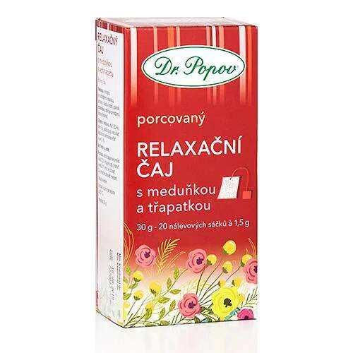 Levně Dr. Popov – Relaxační čaj s meduňkou a třapatkou, porcovaný, 30 g (20 sáčků) (Pro každodenní relaxaci, pozitivní náladu a klidnější usínání.)