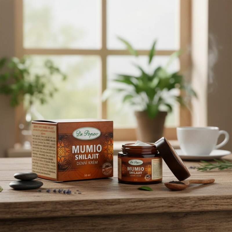 Levně Mumio (Shilajit) hydratační denní krém 50 ml (Lehký krém s RADICARE®‑GOLD, panthenolem a vitamínem E. Rychle se vstřebává, pro všechny typy pleti.)