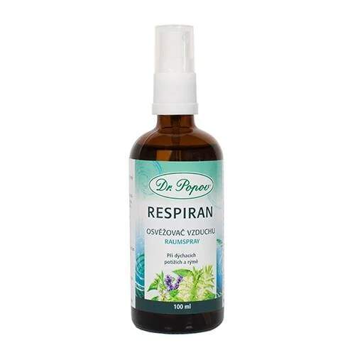Levně Respiran osvěžovač vzduchu 100 ml – Dr. Popov (Směs přírodních silic: máta, eukalyptus, levandule, tea tree. Ekonomické balení.)
