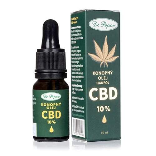 Levně Konopný olej s CBD 10 %, 10 ml (Širokospektrální CBD extrakt, 10 ml, bez psychoaktivních účinků)