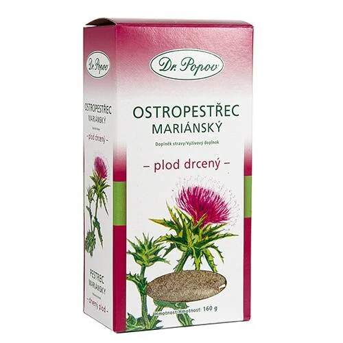 Ostropestřec mariánský – drcený plod 160 g (Podpora normální činnosti jater a trávení. 100% bylina.)