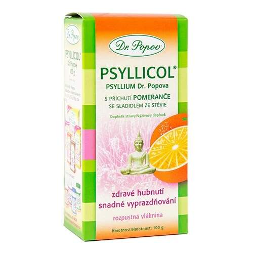 Levně Psyllicol® s příchutí pomeranče, 100 g (Rozpustná vláknina z psyllia s pomerančovou příchutí. 100 g.)