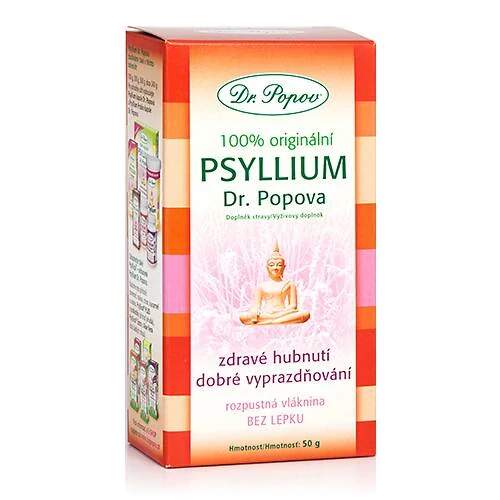 Levně Vláknina Psyllium 50 g – Dr. Popov (Rozpustná vláknina z jitrocele. Bez lepku, vegan.)