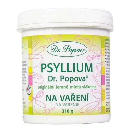 Psyllium na vaření Dr. Popov 310 g – jemně mletá vláknina (Jemně mletá rozpustná vláknina do těsta, polévek i smoothie. Bez lepku. Praktická dóza.)