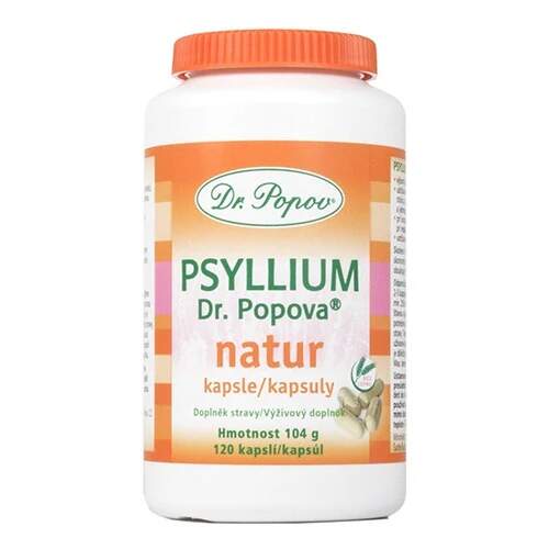 Levně Psyllium Dr. Popova kapsle 120 ks (Rozpustná vláknina pro podporu trávení v praktických kapslích.)