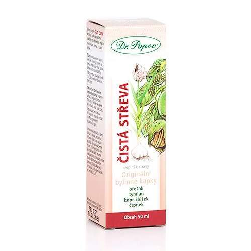Levně Čistá střeva – originální bylinné kapky 50 ml (Jitrocel, máta, fenykl, řepík a ostružiník. Doplněk stravy.)