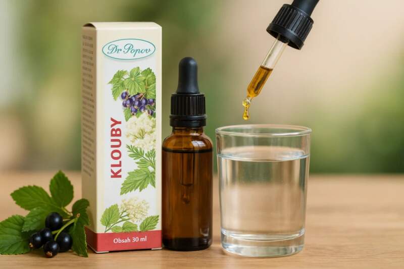 Dr. Popov Klouby – bylinné kapky 50 ml (Tužebník a černý rybíz pro normální stav kloubů. Doplněk stravy.)