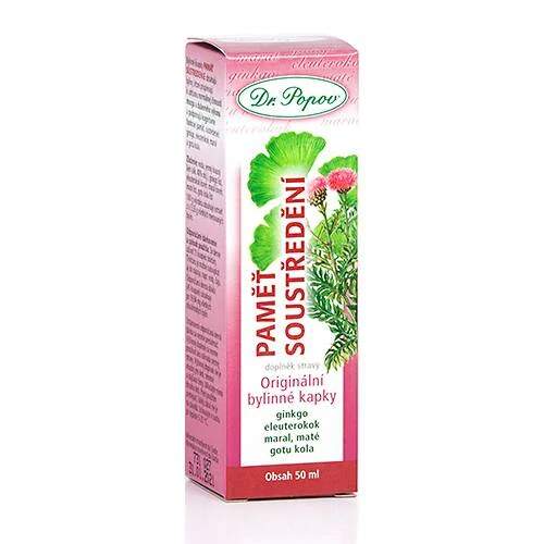 Levně Paměť a soustředění – originální bylinné kapky 50 ml (Podpora paměti a koncentrace. Ginkgo, rozmarýn, gotu kola, rozchodnice. Doplněk stravy.)