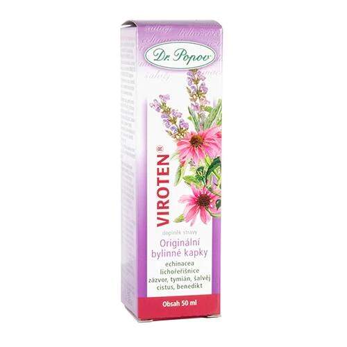 Levně VIROTEN – originální bylinné kapky 50 ml (Doplněk stravy. Na podporu imunitního systému a dýchacích cest (třapatka, zázvor, šalvěj).)