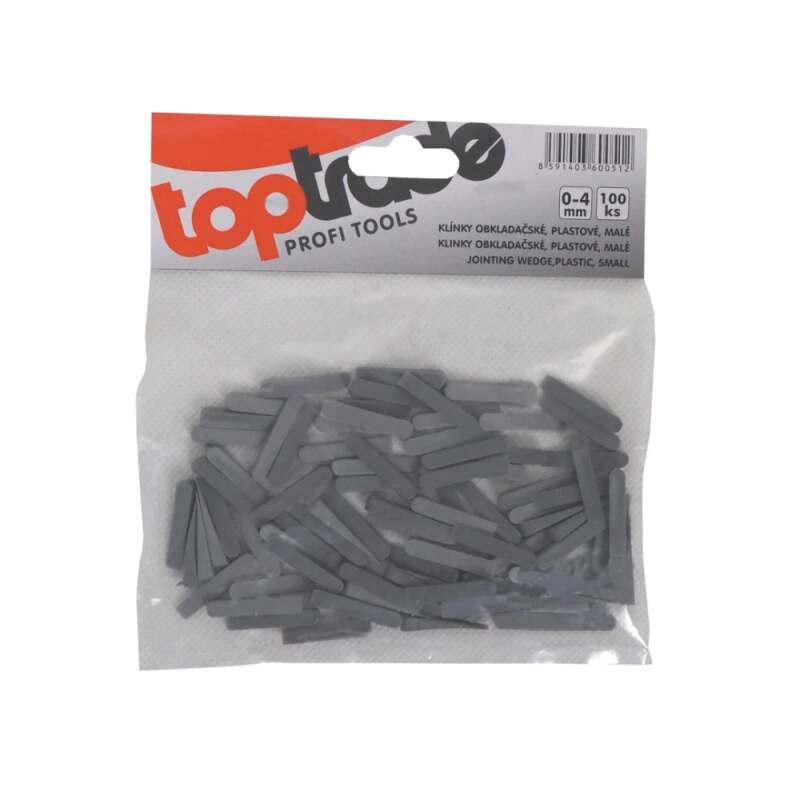 Levně TOPTRADE klínky spárovací plastové malé 100 ks (0–4 mm) (plastové vymezovací klínky 0–4 mm, 100 ks)