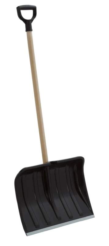 Levně TOPTRADE Praděd – hrablo na sníh 47 cm, dřevěná násada 100 cm, rukojeť Y (Rozměry lopaty 470 × 350 mm)