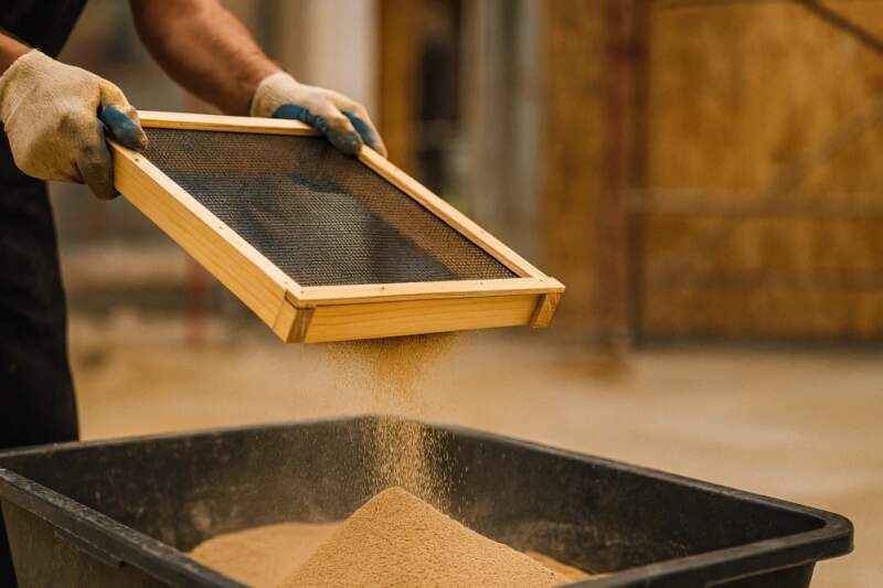 Levně TOPTRADE síto na štuk 500 × 500 mm, oko 3 × 3 mm (Dřevěný rám, pozinkovaná síťovina | kód 600629)