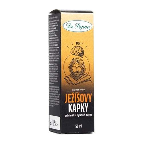 Levně Ježíšovy kapky Dr. Popov – originální bylinná tinktura 50 ml (Doplněk stravy. Tradiční směs bylin, 40 % alkoholu, kapátko pro snadné dávkování.)
