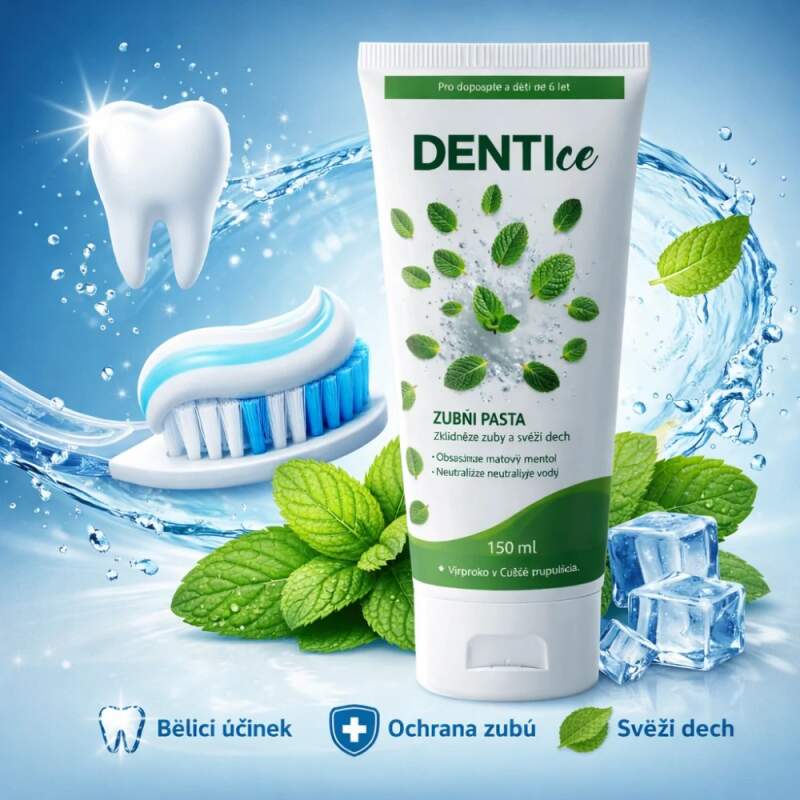 Levně Dentice remineralizační zubní pasta s hydroxyapatitem 150 ml (Bez fluoridů, s mátovými oleji, mentolem, mořskými minerály a Zinc PCA. Pro dospělé a děti od 6 let. Svěží dech a pocit dokonale čistých zubů.)