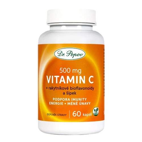 Vitamin C s rakytníkem a šípkem, 60 kapslí (Bleskově podpoří vaši imunitu, dodá energii a ochrání buňky před únavou. Doplněk stravy.)