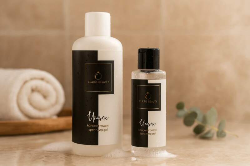 Levně Claris Beauty unisex sprchový gel – koncentrát med & aloe 200 + 500 ml (Sada koncentrovaného sprchového gelu 200 ml + 500 ml, celkem 700 ml)