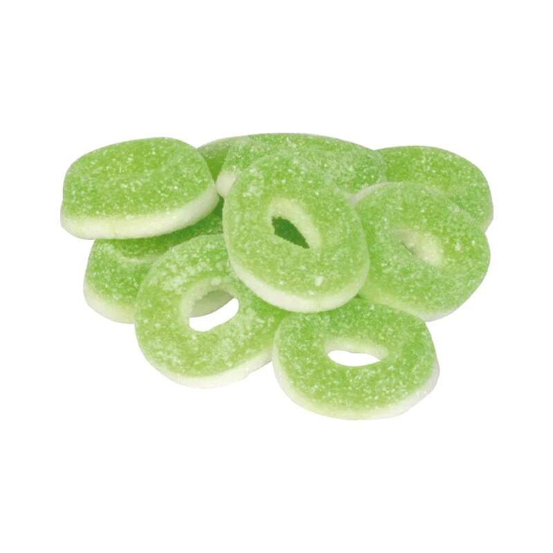 Levně Pedro Jablko kroužky 1000 g (želé kroužky s jablečnou příchutí, kyselý posyp)