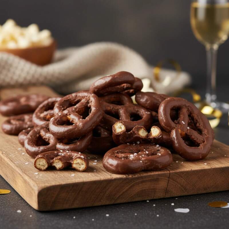 Preclíky v mléčné čokoládě 400 g (Solené preclíky v jemné mléčné čokoládě)