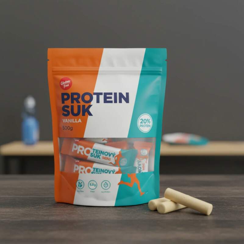 Proteinový suk - vanilka 500g (Proteinový suk s vanilkovou příchutí je praktický a chutný zdroj kvalitních bílkovin, který podpoří regeneraci i růst svalů. )