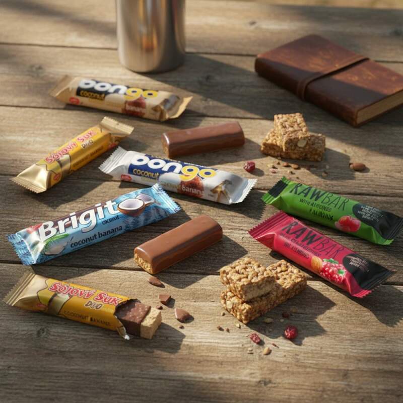 Mix mini tyčinek 476 g (Bezlepkové mini tyčinky: sójové DUO, kokosové/banánové a ovocno‑ořechové RAW. Ideální do práce, na cesty i na pohoštění. Lepek < 20 mg/kg.)