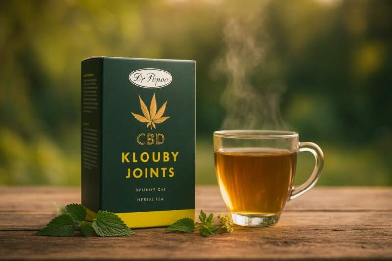 Konopný čaj s CBD Klouby – 30 g (20 sáčků) – Dr. Popov (Bylinný porcovaný čaj s CBD (≥2 %). 30 g / 20 sáčků. Doplněk stravy.)