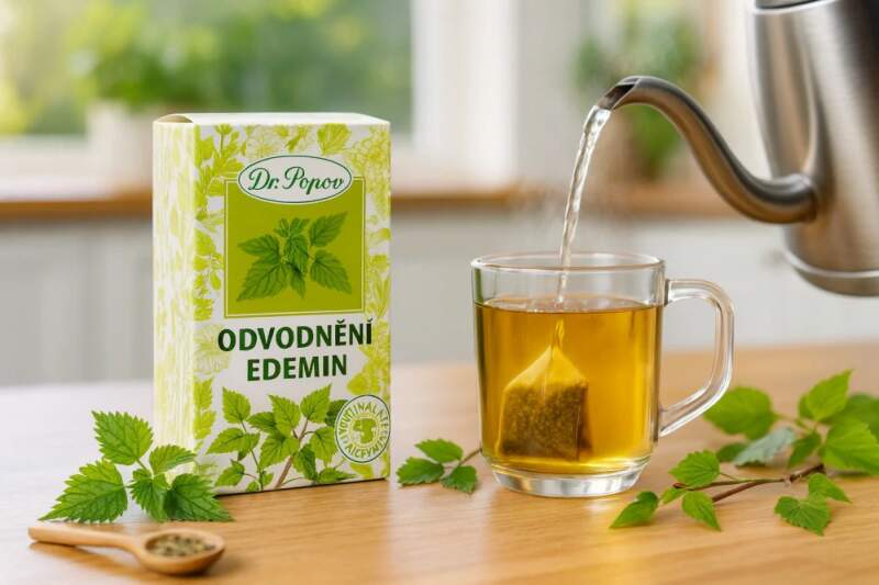 Levně Dr. Popov Edemin – porcovaný bylinný čaj 30 g (20 sáčků) (Směs 10 bylin pro přirozené vylučování vody a podporu normální činnosti ledvin a močových cest)
