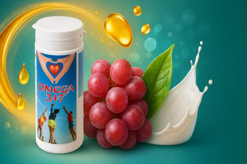 Levně Omega 3+7 – vitaminy B, omega‑3 a flavonoidy, 122 tablet (B‑komplex, rybí olej (omega‑3), flavonoidy z hroznů a extrakt zeleného čaje)