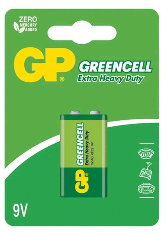 Baterie GP Greencell 6F22 9 V, zinkochloridová, 1 ks (blistr) (Zinkochloridová, nenabíjecí, blistr 1 ks)