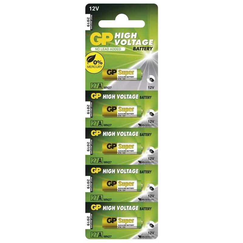 Levně GP 27A 12V speciální alkalická baterie, blistr 5 ks (20 mAh) (A27 / MN27 / A90 • High Voltage • nenabíjecí)