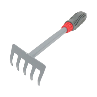 TOPTRADE ruční mini hrábě, 5 zubů, 28 cm (kov/PP)