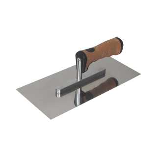 TOPTRADE hladítko nerezové, s EKO rukojetí, hladké, 270 x 130 mm, profi