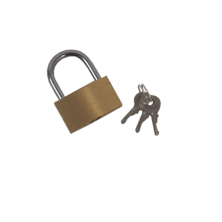 TOPTRADE visací zámek, mosazný, 32 mm