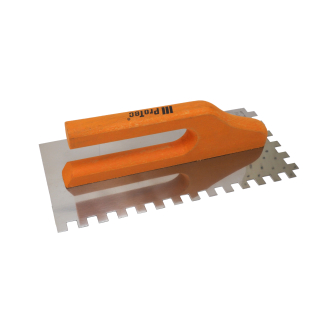 ProTec nerezové hladítko 280 × 130 mm, zub 8 mm, dřevěná rukojeť