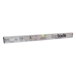 TOPTRADE vodováha 400 mm, 2 libely, stříbrná – standard