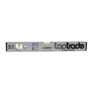 TOPTRADE vodováha 600 mm, 2 libely – standard, stříbrná