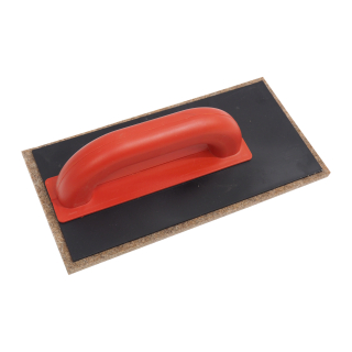 TOPTRADE hladítko ABS s plstí, posunutá rukojeť, 280 × 140 × 10 mm, hnědá