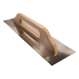 TOPTRADE nerezové hladítko, hladké 500 × 130 mm, dřevěná rukojeť