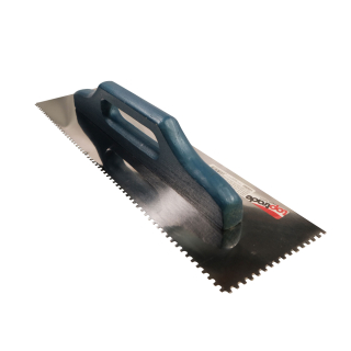 TOPTRADE nerezové hladítko, zub 4 mm, 500 × 130 mm, dřevěná rukojeť