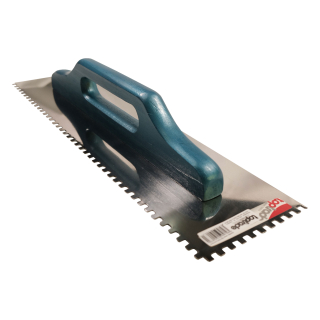 TOPTRADE zubové hladítko nerez 6 mm, 500×130 mm – standard