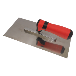 TOPTRADE hladítko nerezové 270×130 mm, hladké, pogumovaná rukojeť