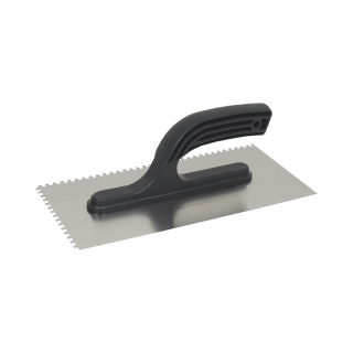 TOPTRADE hladítko nerezové, zub 4 mm, 270×130 mm