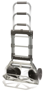 TOPTRADE skládací rudl 150 kg, teleskopická rukojeť, hliníková plocha